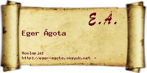 Eger Ágota névjegykártya